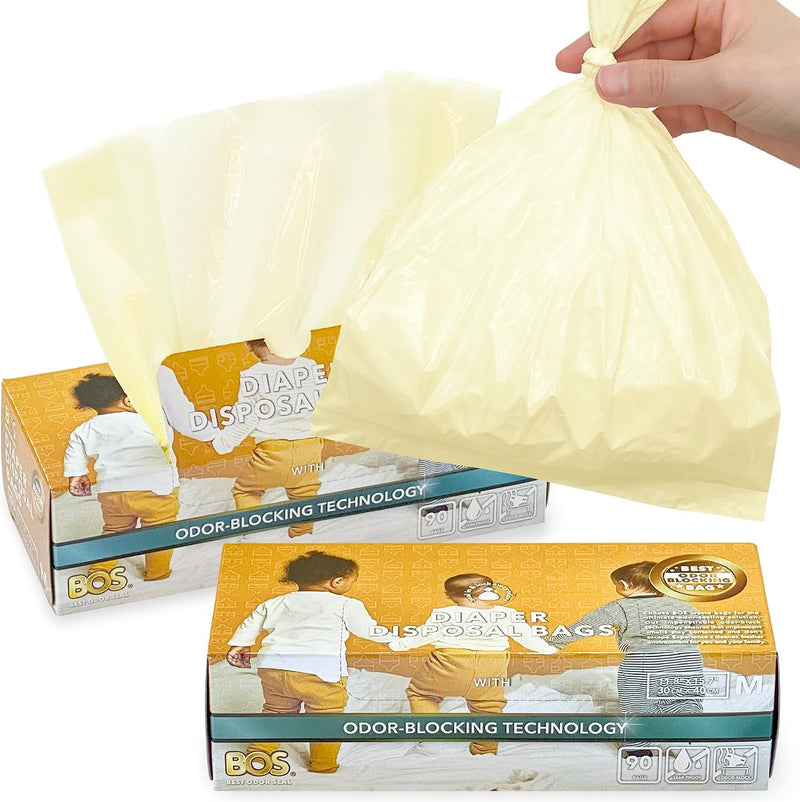BOS Bolsas de basura para pañales sucios que sellan el olor, sin ol...
