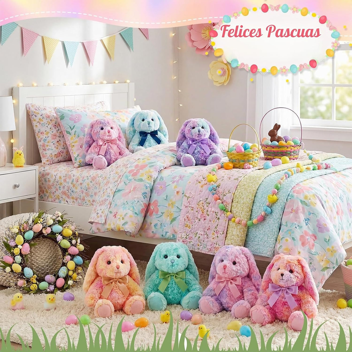 Civaner 7 piezas de animales de peluche de conejo a granel, 12.5 pu...