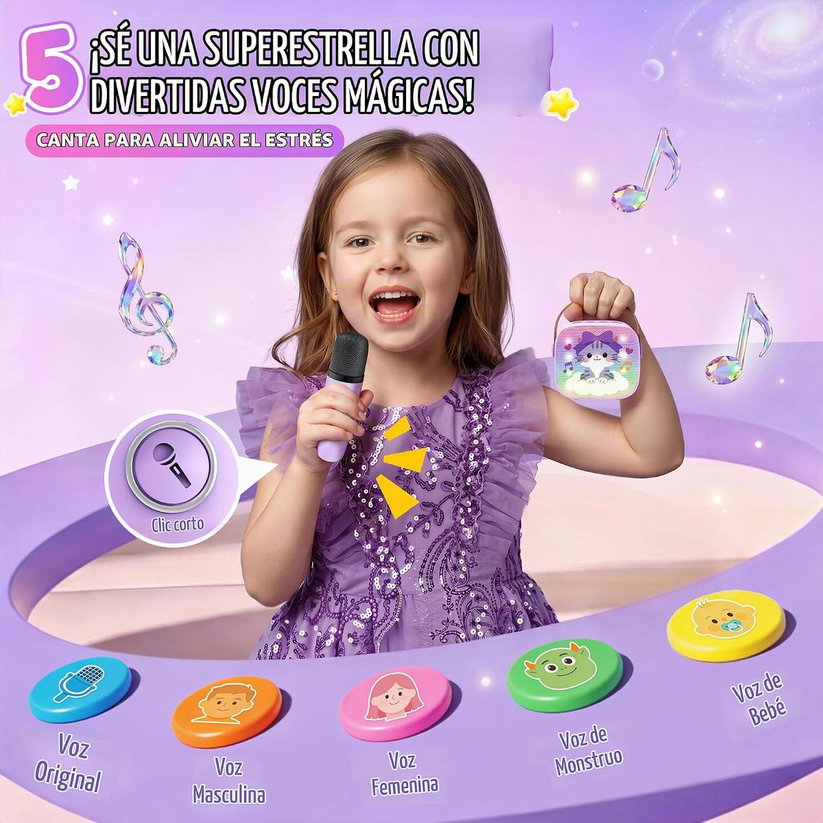 YLL Máquina de karaoke para niños, regalos de cumpleaños para niñas...