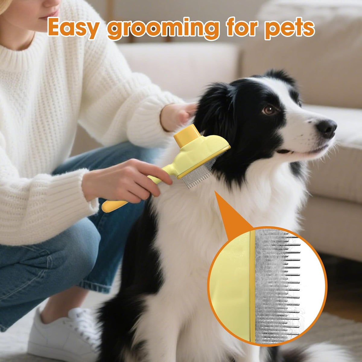 KHQBG Cepillo de pelo para gatos y perros, cepillo de deshedding pa...