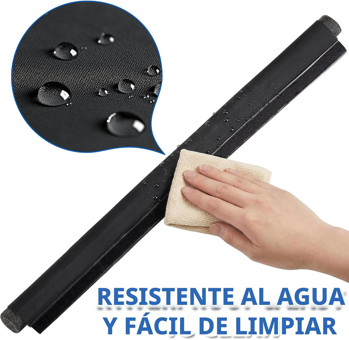 MAXTID Tope para puerta de 36 pulgadas, color negro, ajustable, blo...