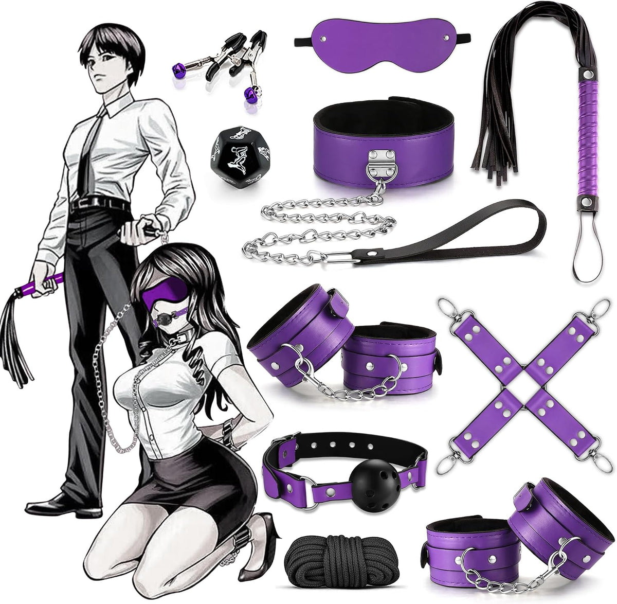 Juguetes sexuales Bondage BDSM Kit de restricciones, juguetes para...