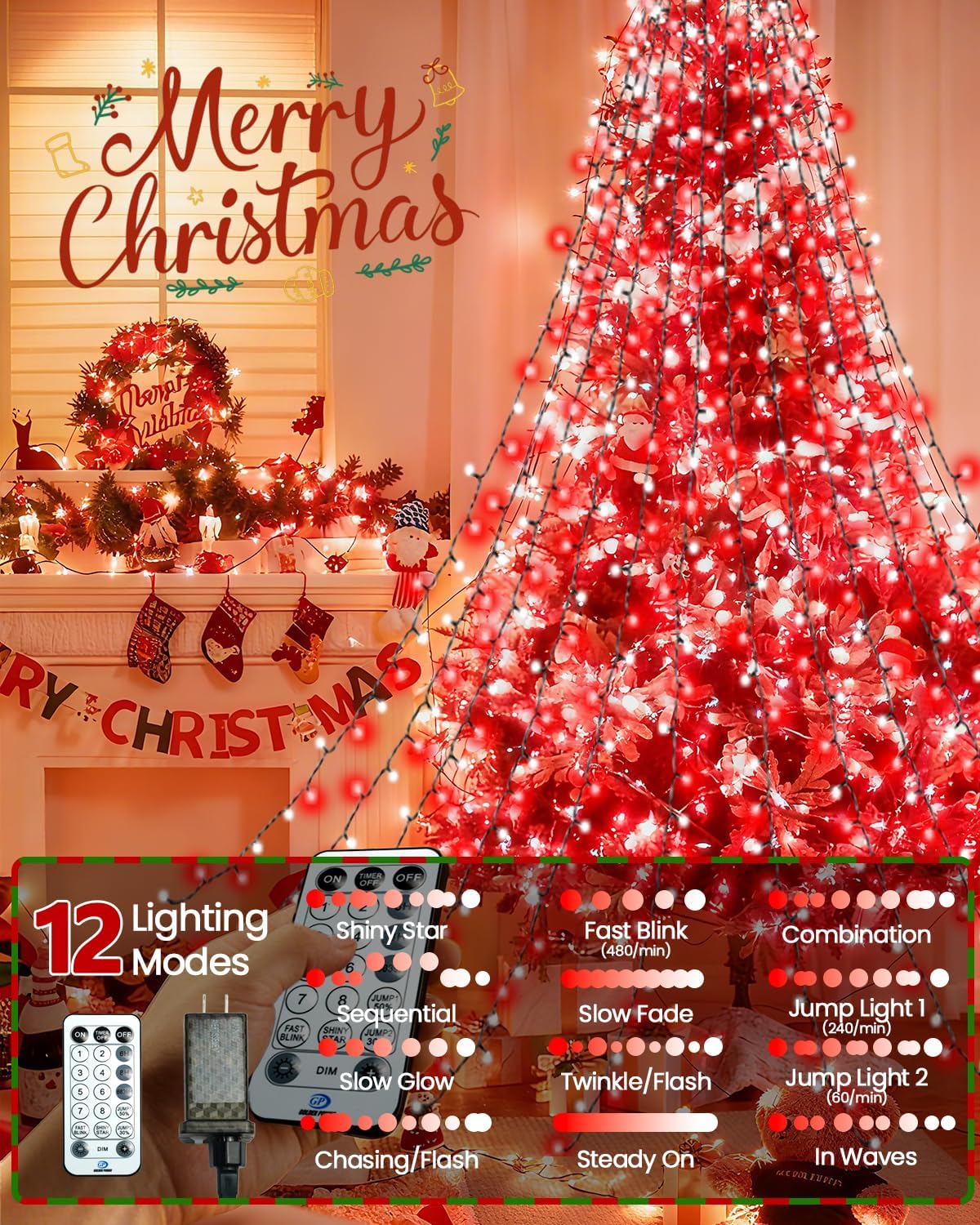 Nuevas Luces para Árbol de Navidad 2025 para Interiores con Control...