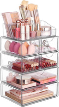 Vtopmart Organizador de maquillaje transparente de 5 niveles con 6...