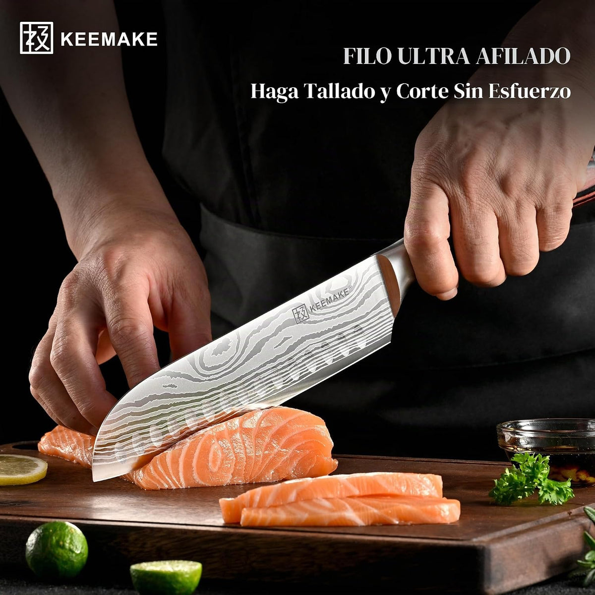 KEEMAKE - Juego de cuchillos de cocina de 5 piezas, juego de cuchil...