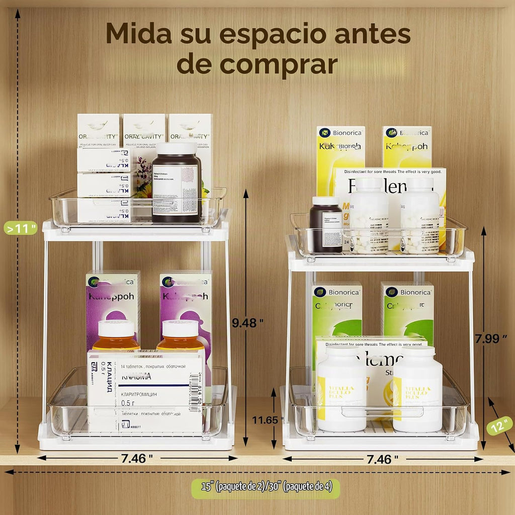 Delamu Organizadores y almacenamiento de 2 niveles para debajo del...