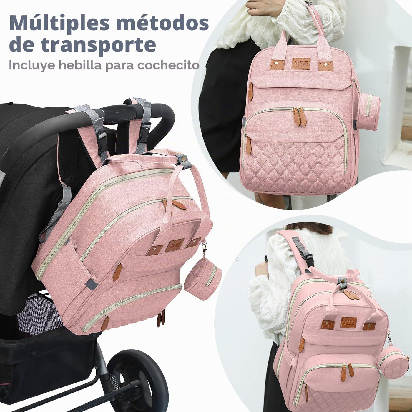 JSTPRO Mochila para pañales, bolsa de pañales grande con cambiador,...