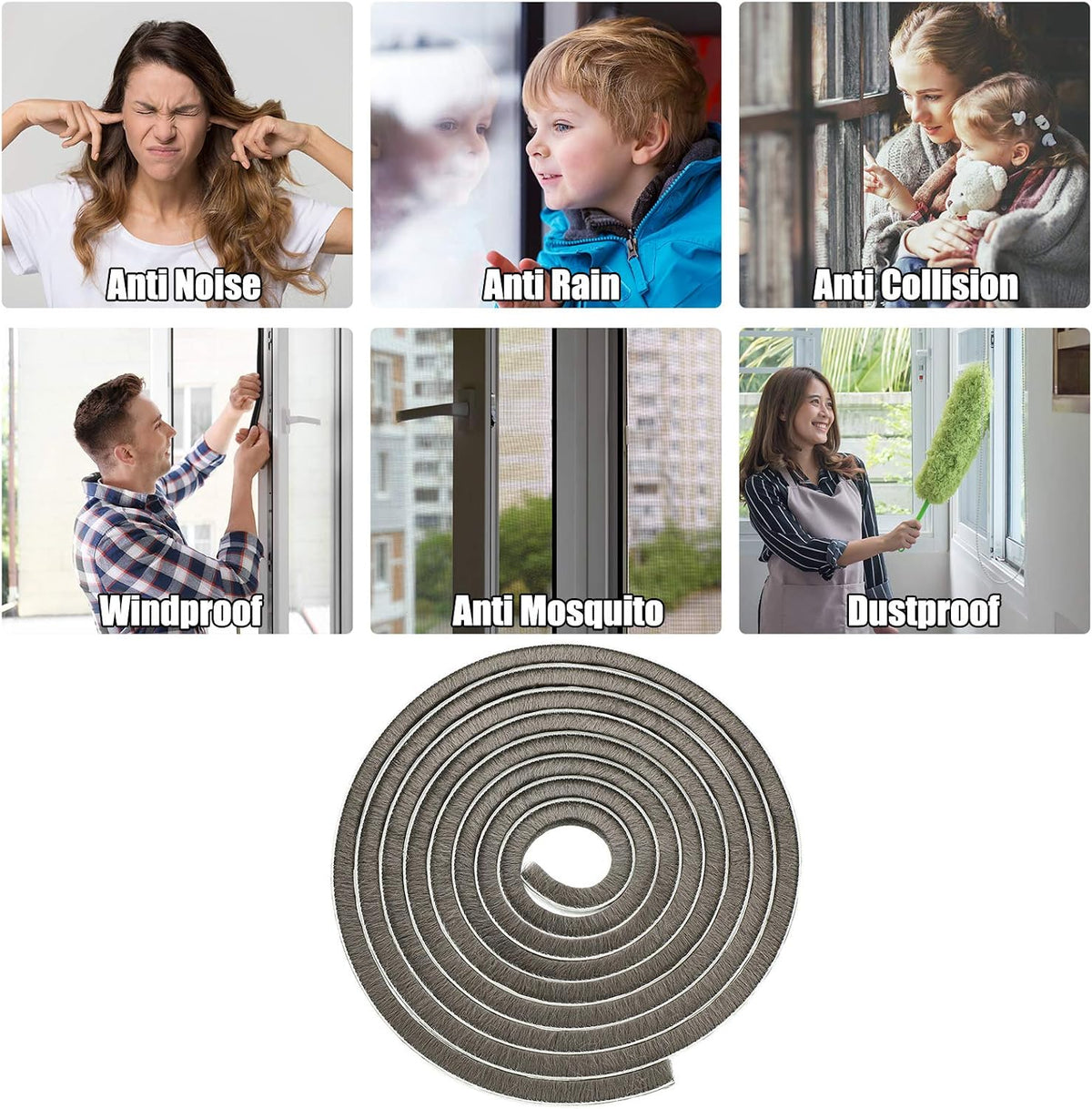 Jetec 2 unidades autoadhesivas de pelotaje gris | 3\/8 x 3\/8 pulga...