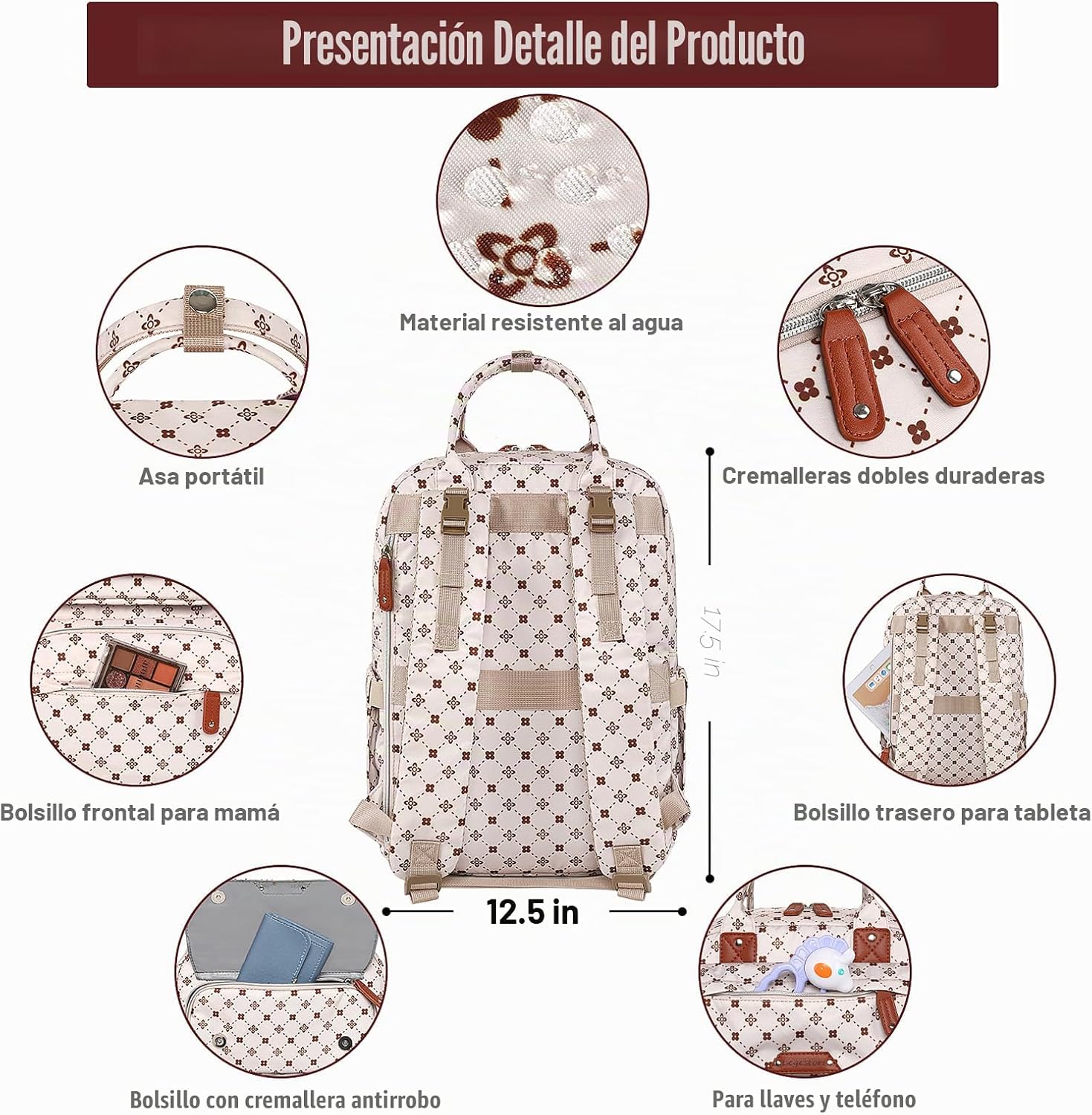 Legestori Mochila para pañales de bebé, bolsa de bebé para niñas, g...