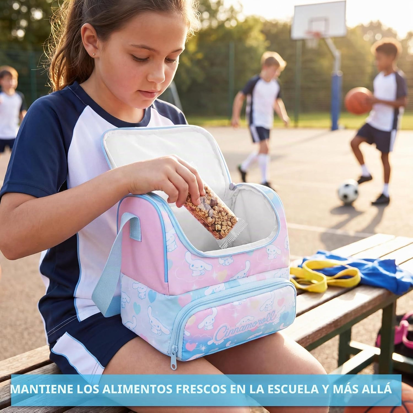 Get Trend Sanrio Cinnamoroll Bolsa de almuerzo aislada para niñas p...