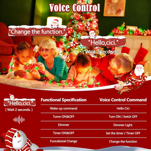 2026 Nuevas luces de cadena de Navidad inteligentes con control de...