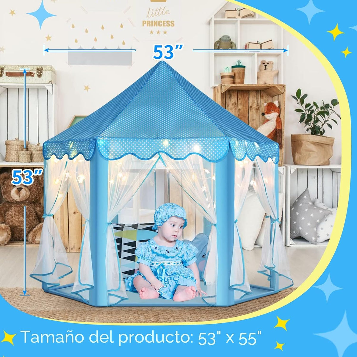 Monobeach Princess Castle Playhouse para niñas, tienda de campaña g...