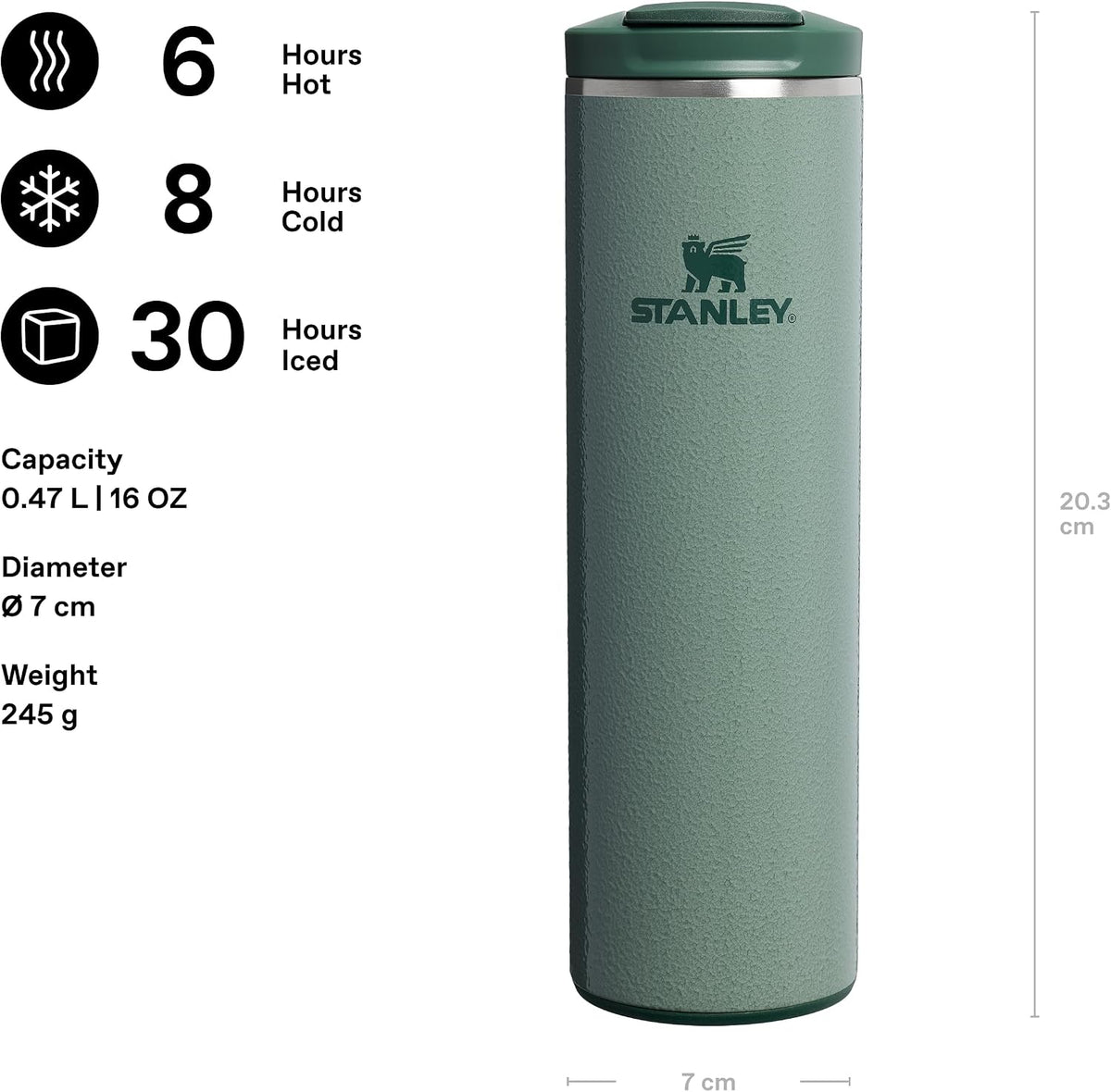 STANLEY 1913 Transit - Taza abatible de 0.47 litros, mantiene 6 hor...