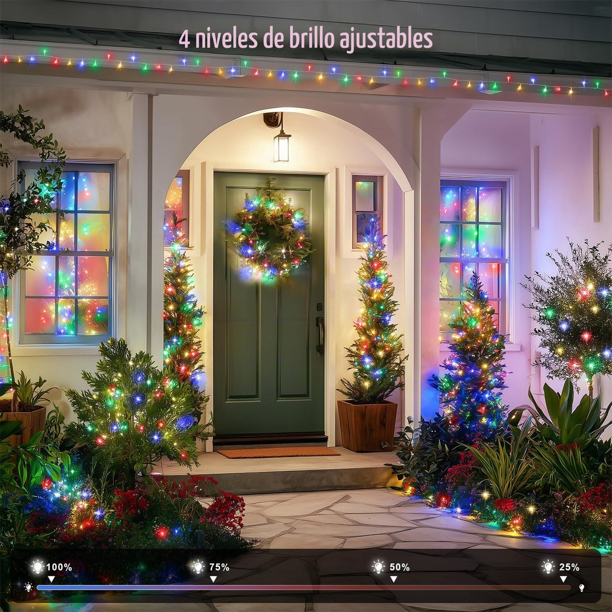 JMEXSUSS 400 luces LED de Navidad de 132 pies para interiores y ext...
