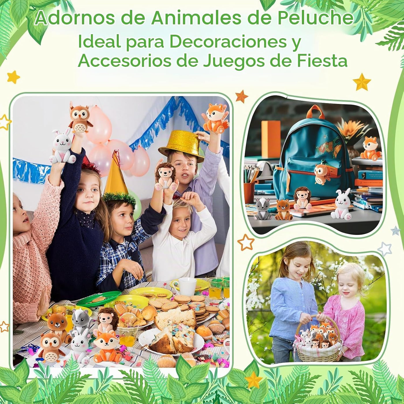 Aoriher 6 piezas de mini animales del bosque, regalo de 4 pulgadas,...