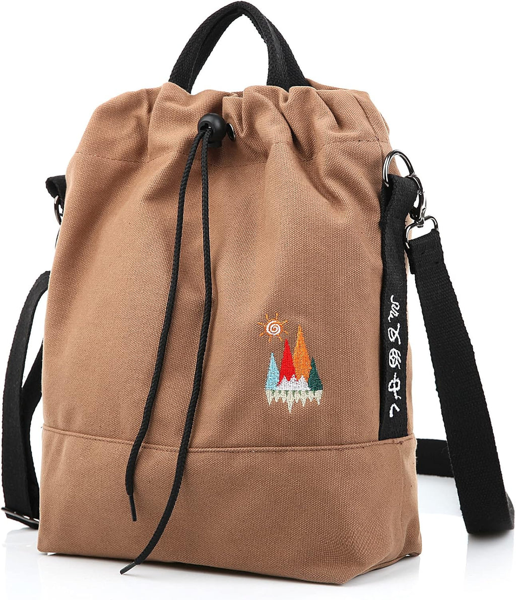 Bolso de mano de lona, bolso de hombro informal, bolso de trabajo, bolso cruzado con bordado de sol