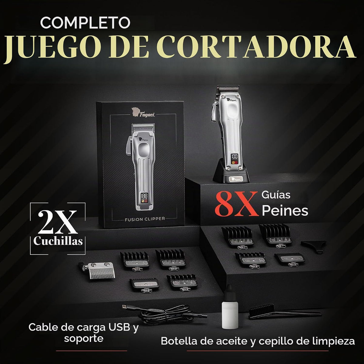 Fagaci Cortadora de pelo profesional para hombres, kit de peluquero...