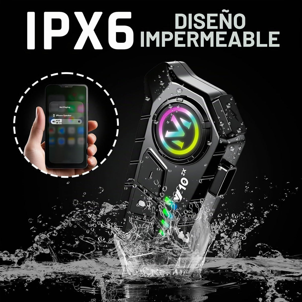 SAMDO Auriculares de intercomunicador Bluetooth para casco de motoc...