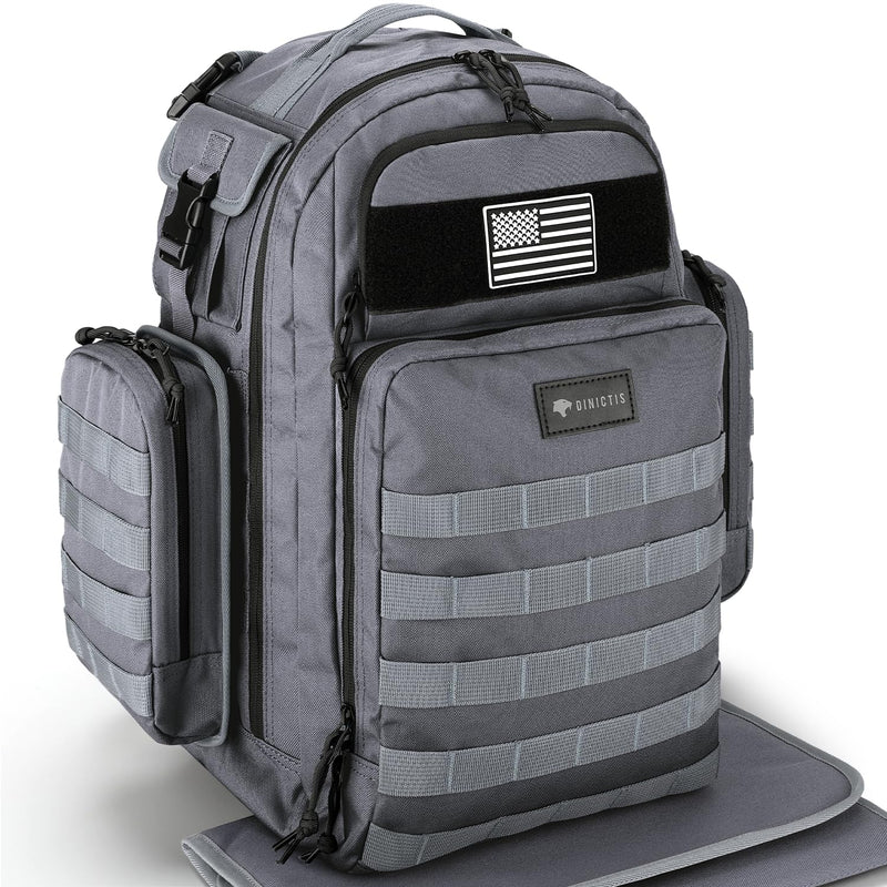 Dinictis Mochila de pañales de 40 L para papá, bolsas de pañales de...