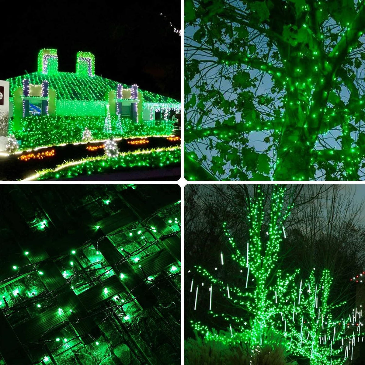 La secuencia verde extensible de la Navidad de 75,8 pies 200 LED en...