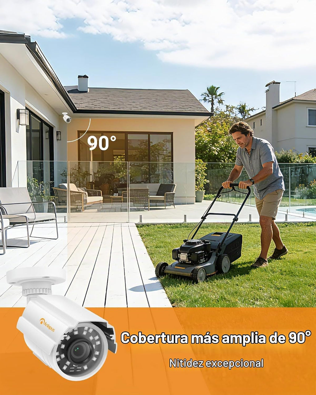 Anlapus Paquete de 4 cámaras de seguridad HD 1080P, IP66 resistente...
