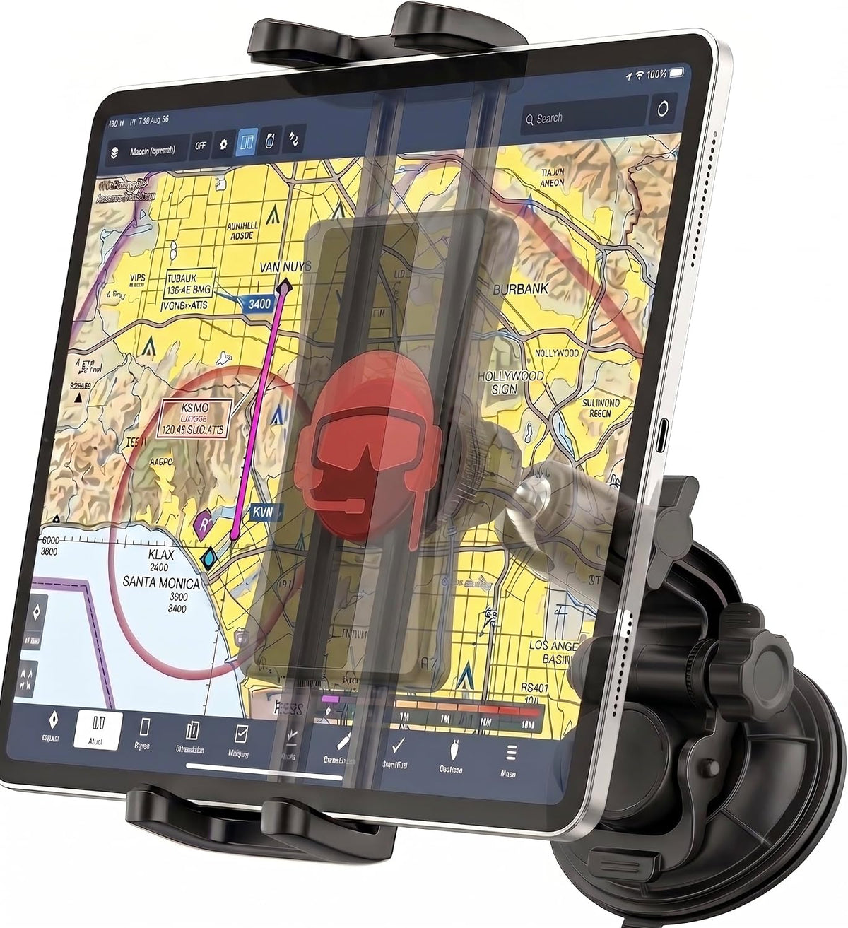 FlightPro - Soporte para iPad de avión, ventosa, pilotos, 4-13 pulg...