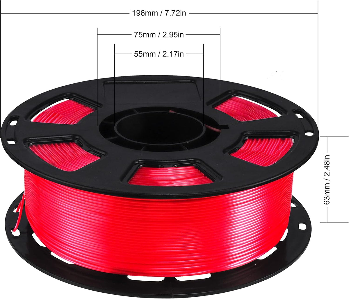 Bblife - Filamento PLA de color rojo rubí, brillante y con efecto s...