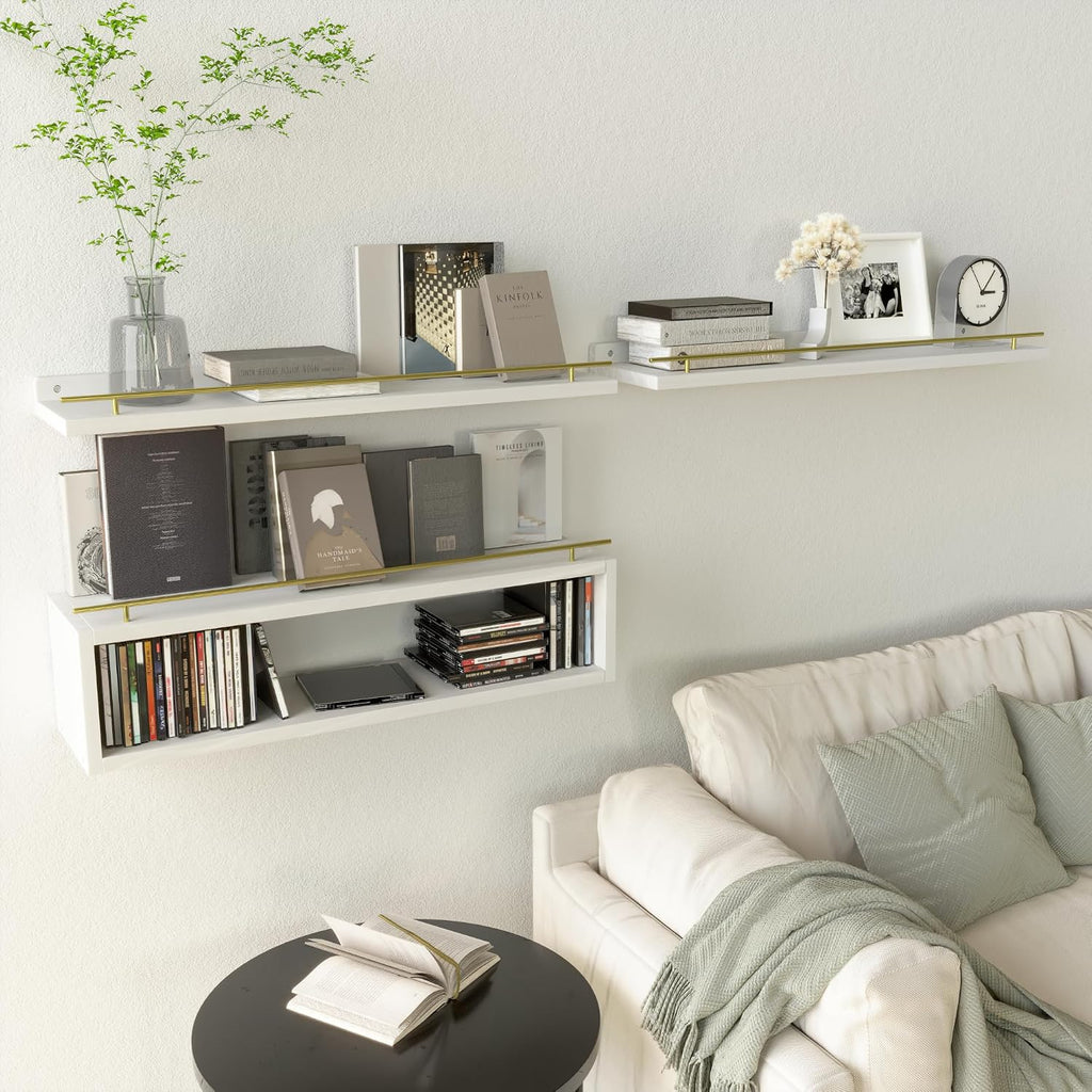 WOPITUES Estantes flotantes para pared de 24 pulgadas con estante d...