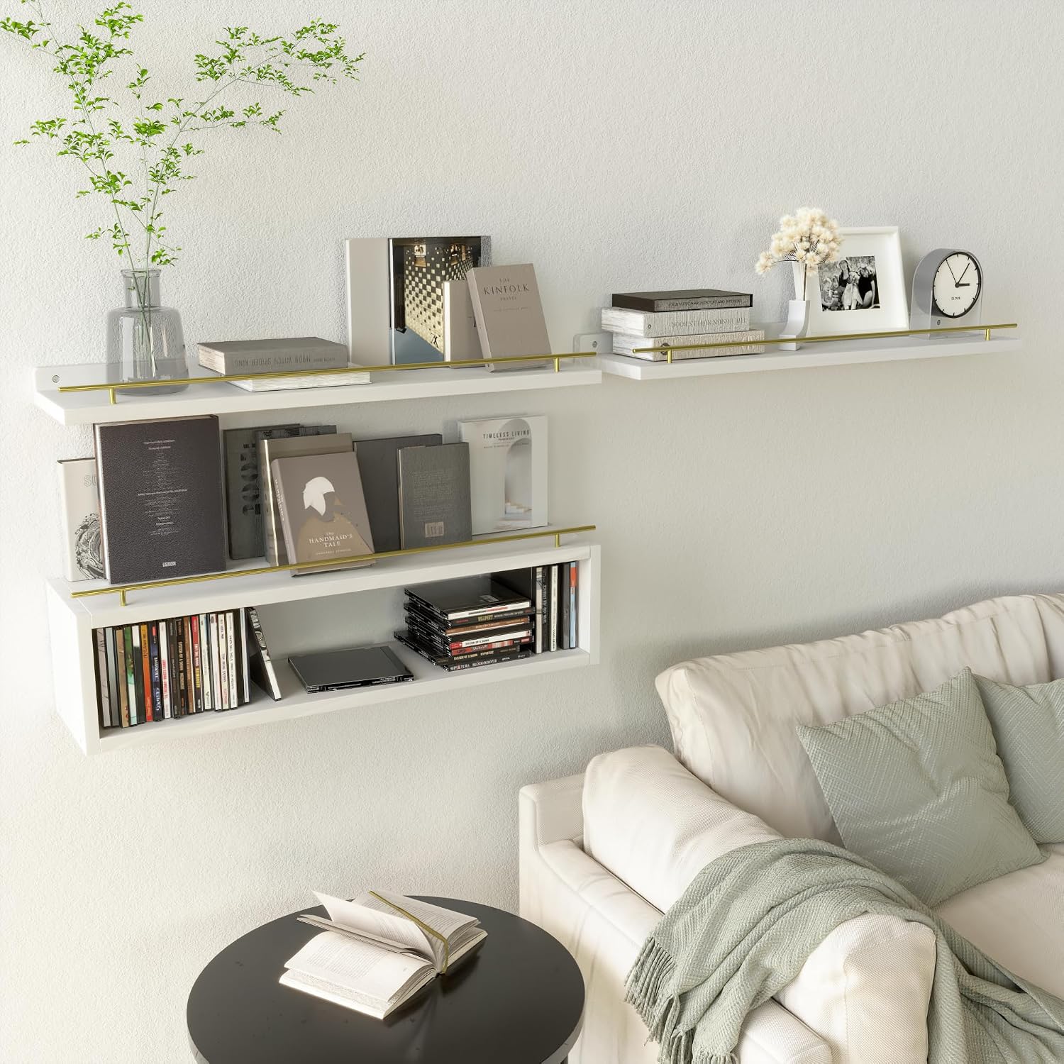 WOPITUES Estantes flotantes para pared de 24 pulgadas con estante d...