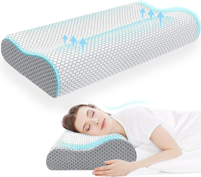 Almohada cervical ergonómica para dormir, tamaño Queen gris | Almoh...