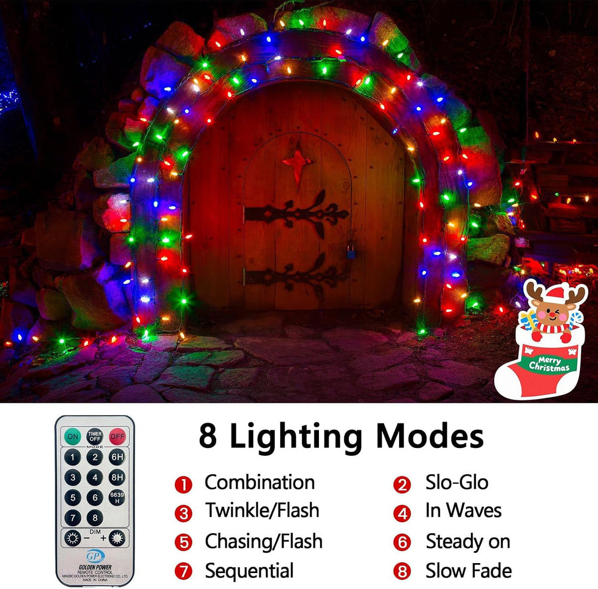 BHCLIGHT Luces navideñas en racimo 2000LED de 100 pies con control...