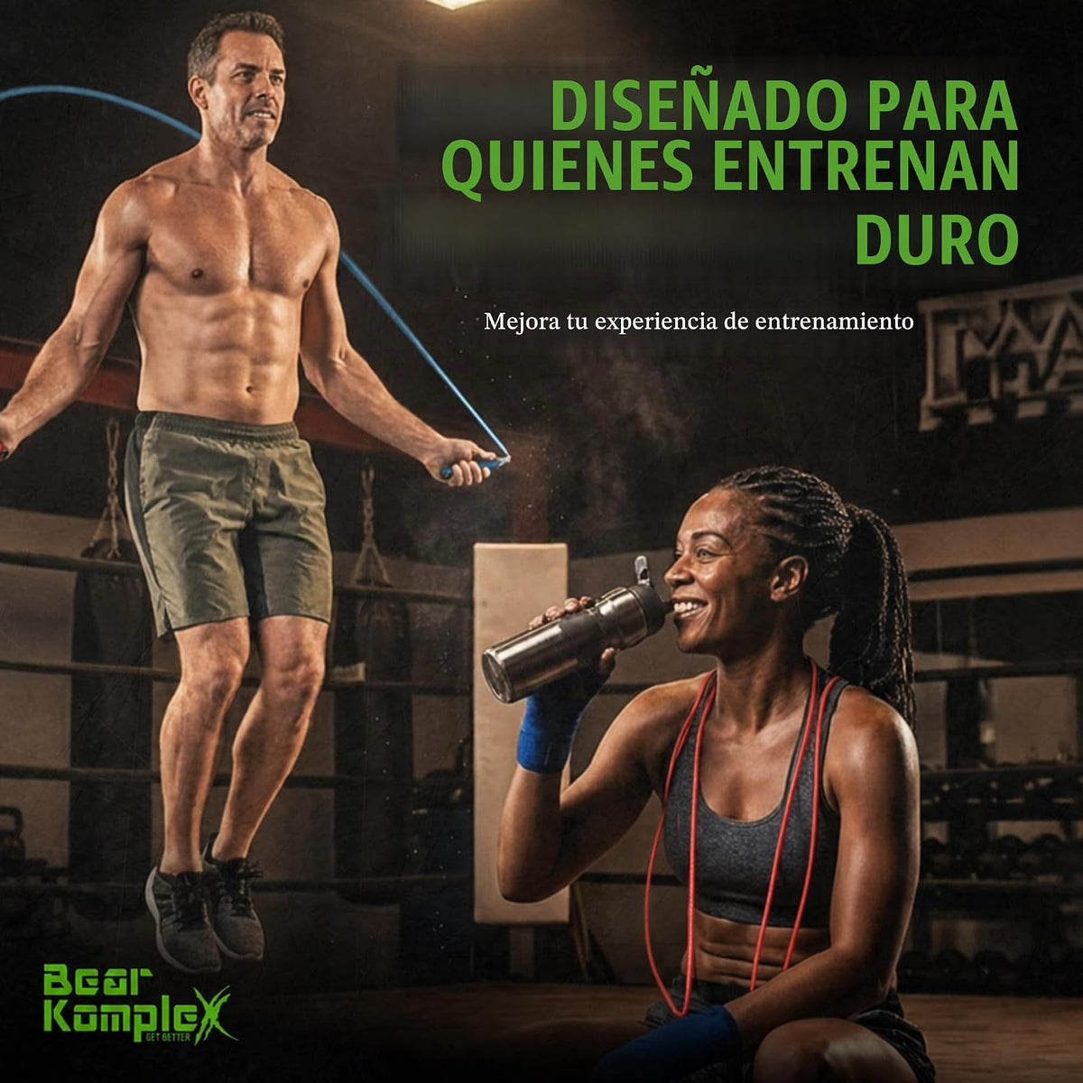 Bear KompleX Speed Jump Rope - Cuerda para saltar ajustable sin e...