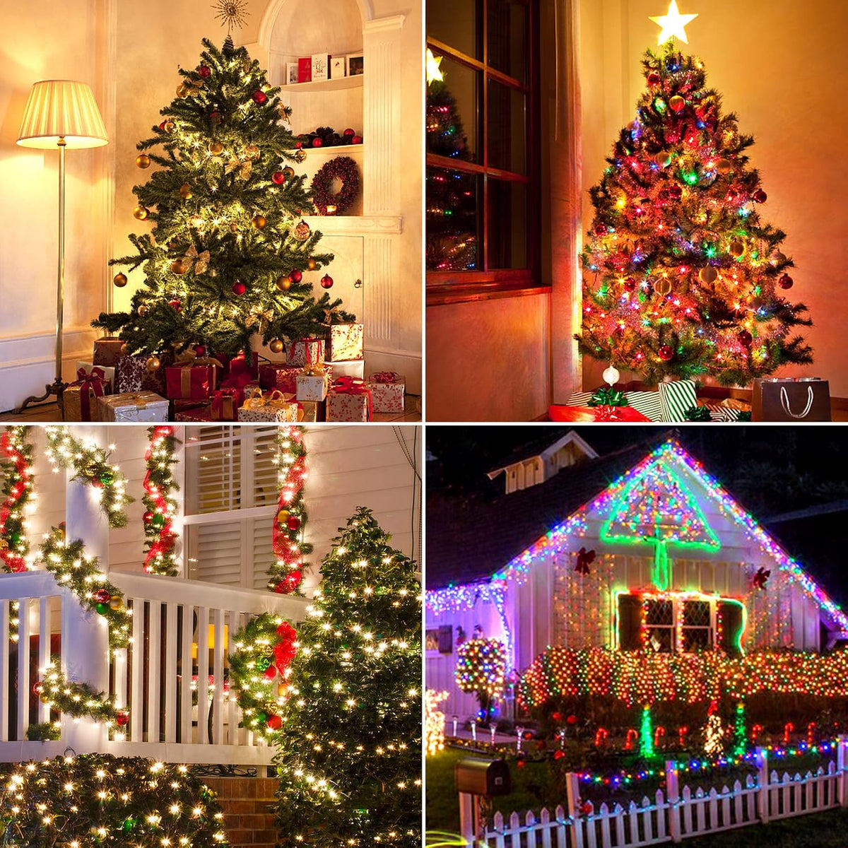 Chuya Luces de Navidad para interiores y exteriores, luces de árbol...