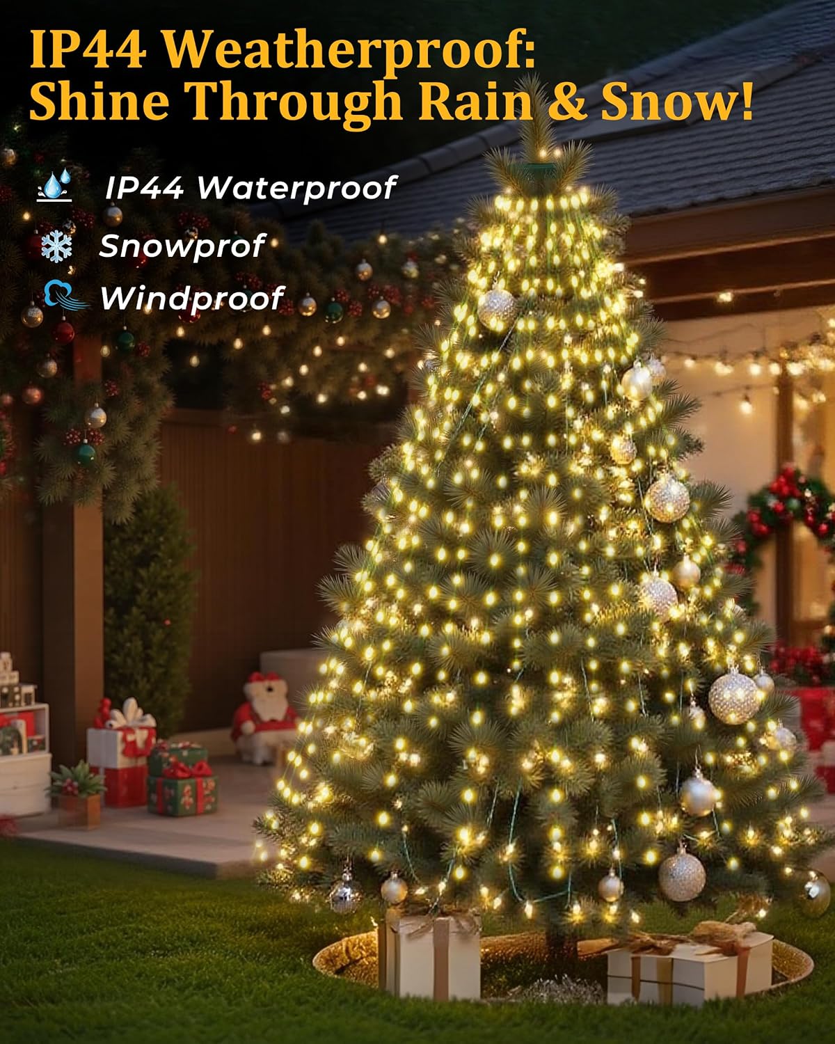 Tomanwai Luces de Árbol de Navidad, 400 luces LED de Navidad con 8...