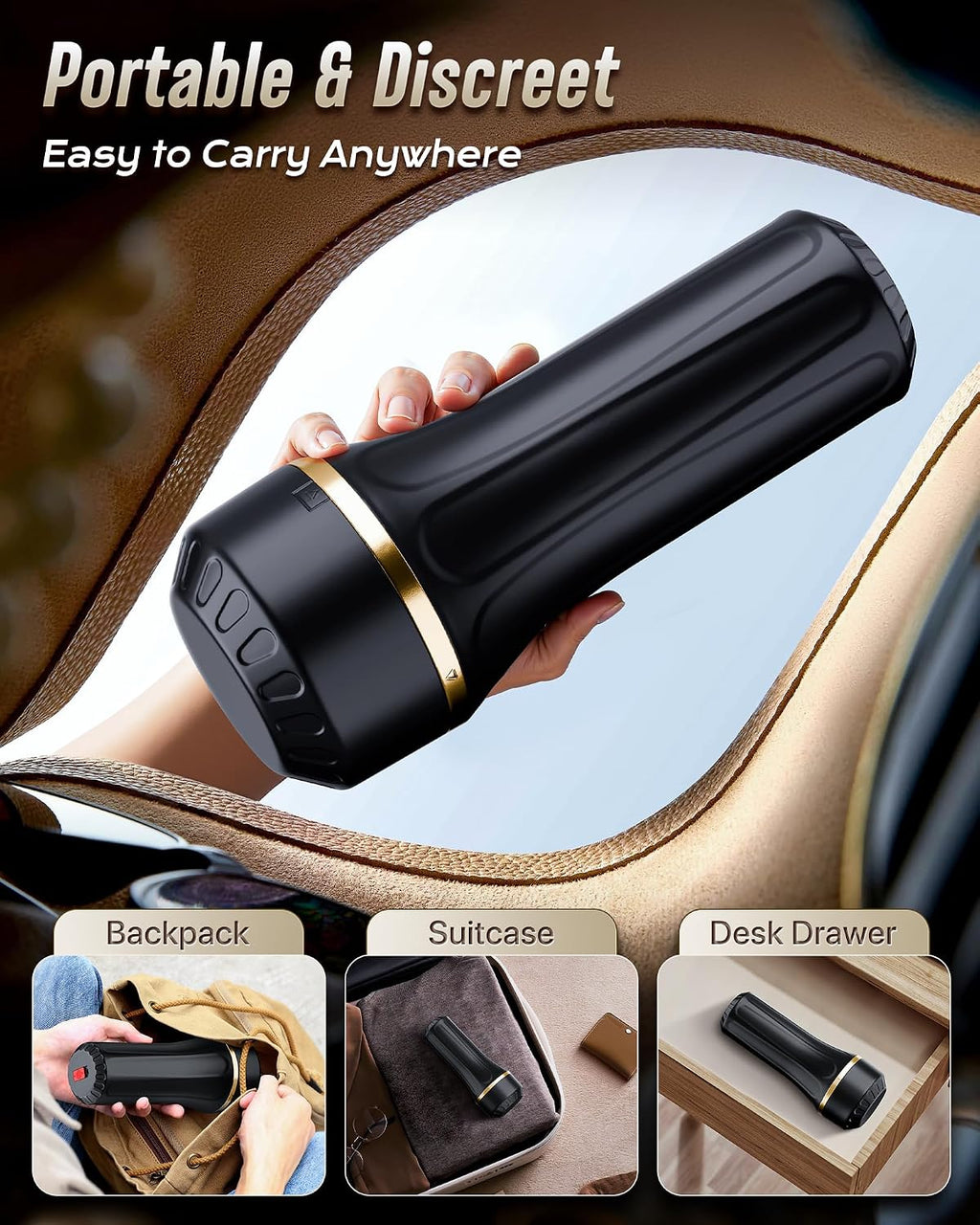 EINSEO Sex Toys - Masturbador masculino con mangas duales, bolsillo...
