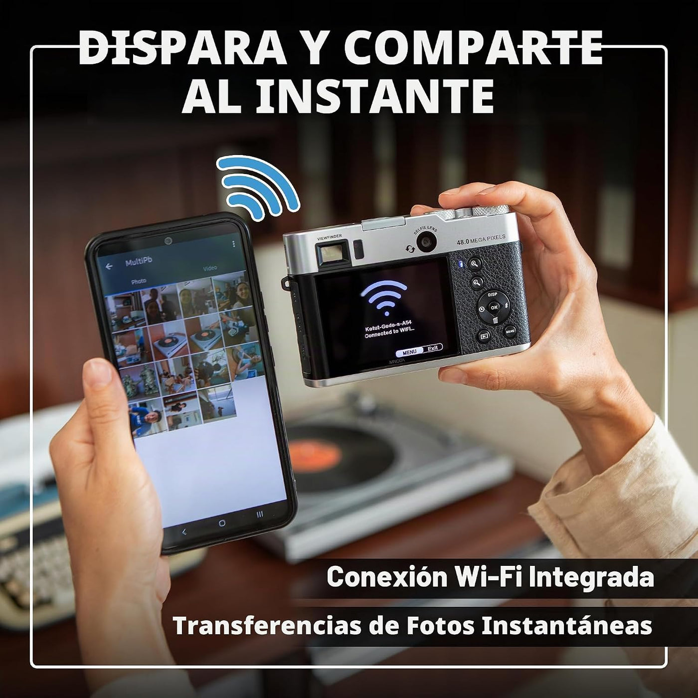 Minolta Cámara digital retro \u2013 Compacta de 48 megapíxeles con...