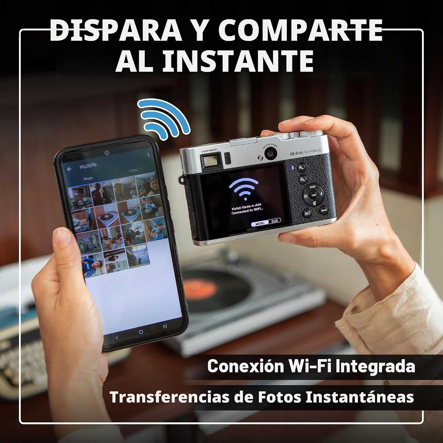 Minolta Cámara digital retro \u2013 Compacta de 48 megapíxeles con...