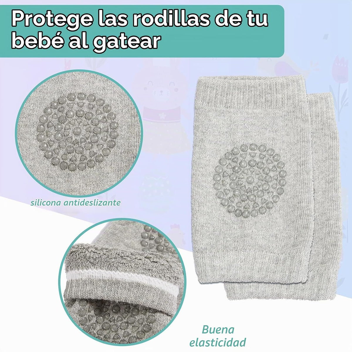Geyoga Paquete de 2 protectores de cabeza de bebé con 2 pares de ro...
