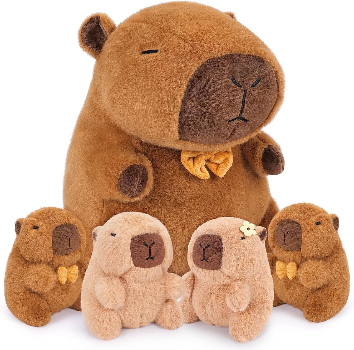 Achwishap 5 piezas de peluche Capybara de 16 pulgadas, mamá y 4 beb...