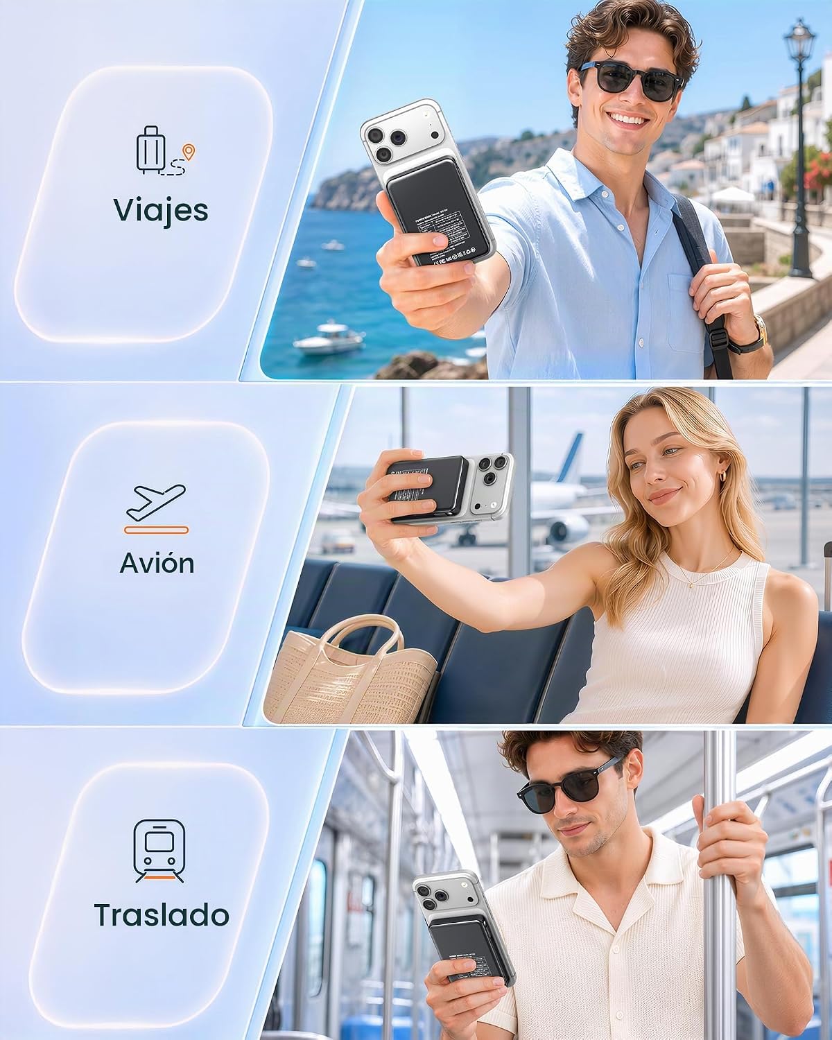RONEGN Banco de energía 10000mAh carga rápida magnética inalámbrica...