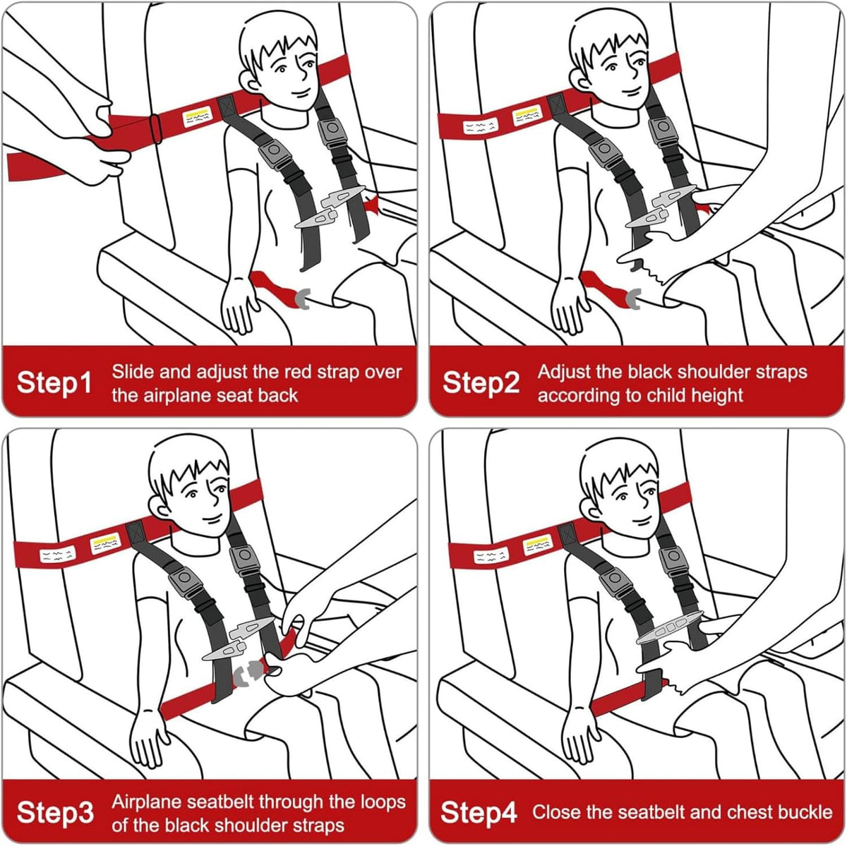 Arnés de viaje para avión para niños - Arnés de viaje portátil y li...