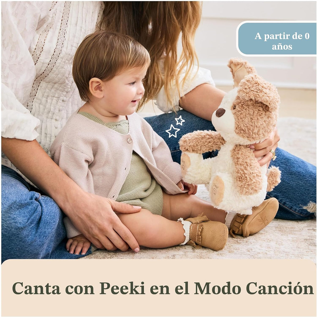 GUND Baby Peeki Puppy - Peluche musical animado interactivo de 12 p...