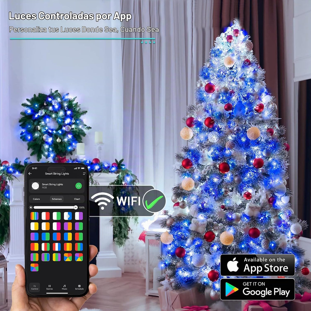 Brizled Guirnalda de luces inteligentes de Halloween 1, 100 LED de...