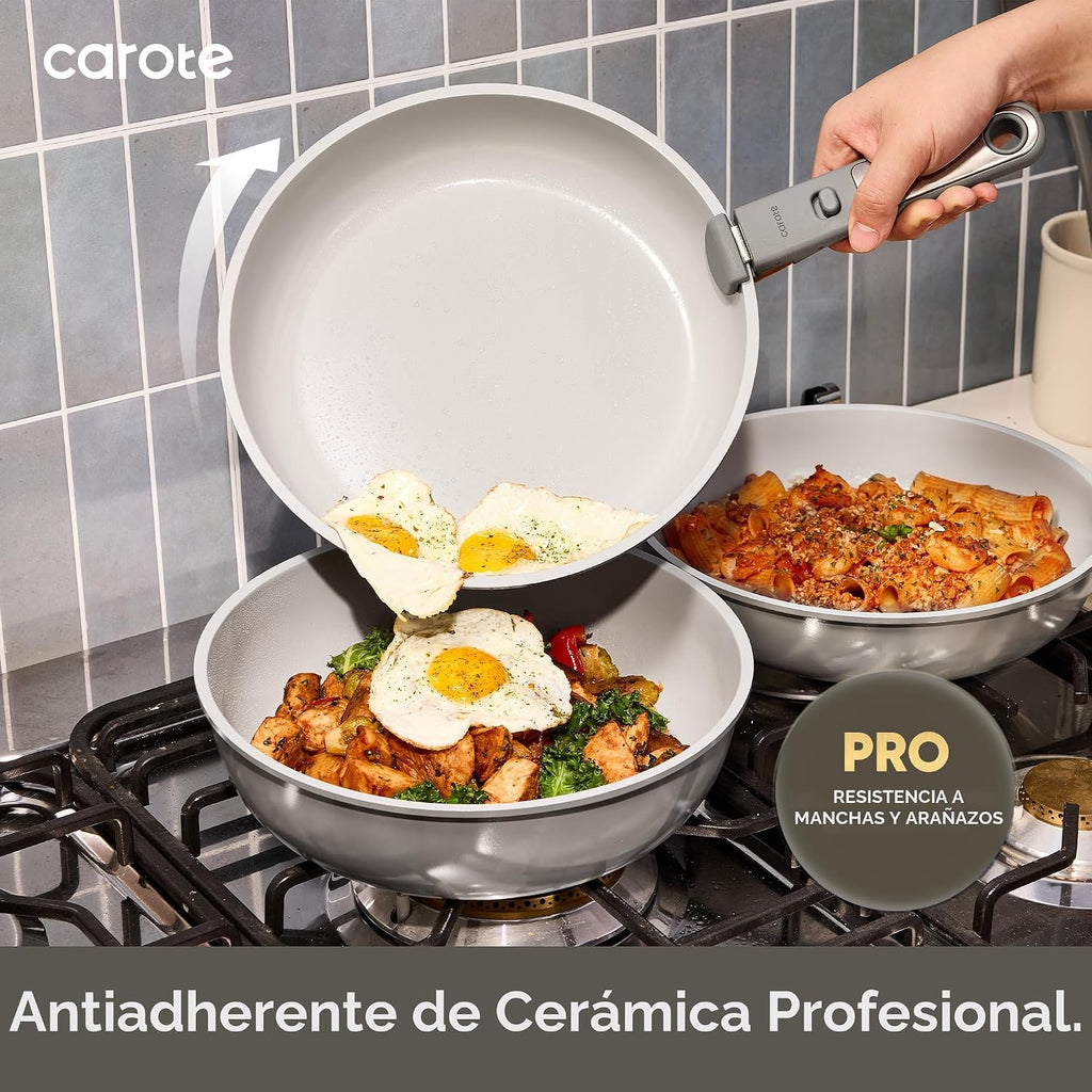 CAROTE Juego de utensilios de cocina de cerámica de 27 piezas, olla...