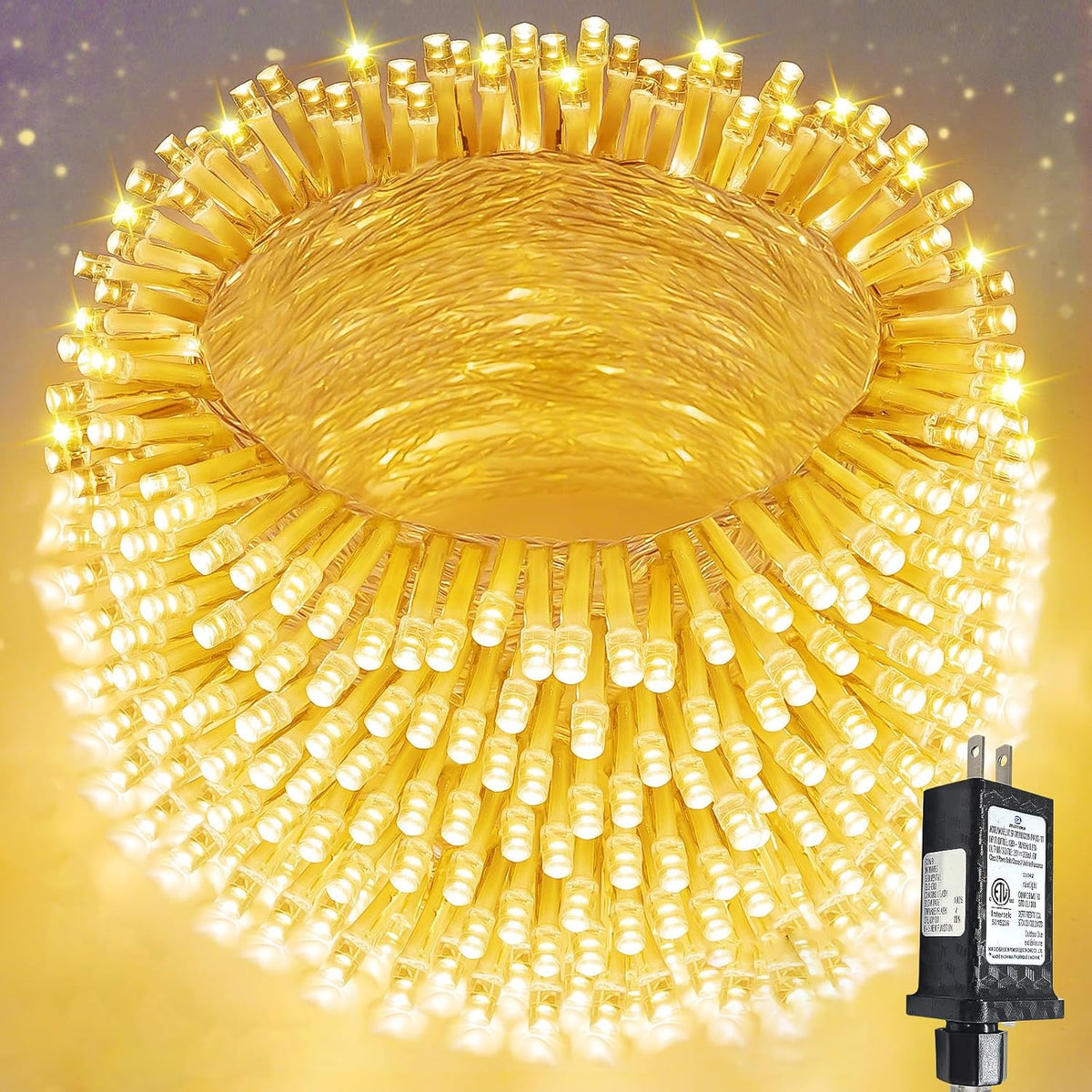 Guirnalda de 300 luces LED, luces de Navidad extralargas de 99 pies...