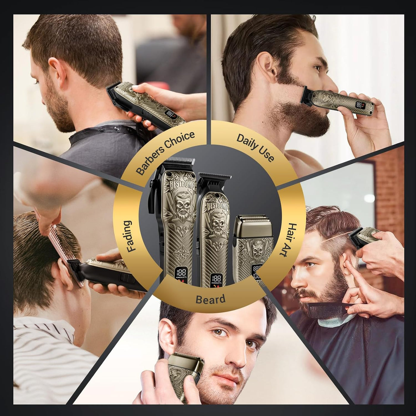 BESTBOMG® Cortapelos para hombres, cortapelos profesional, recortad...