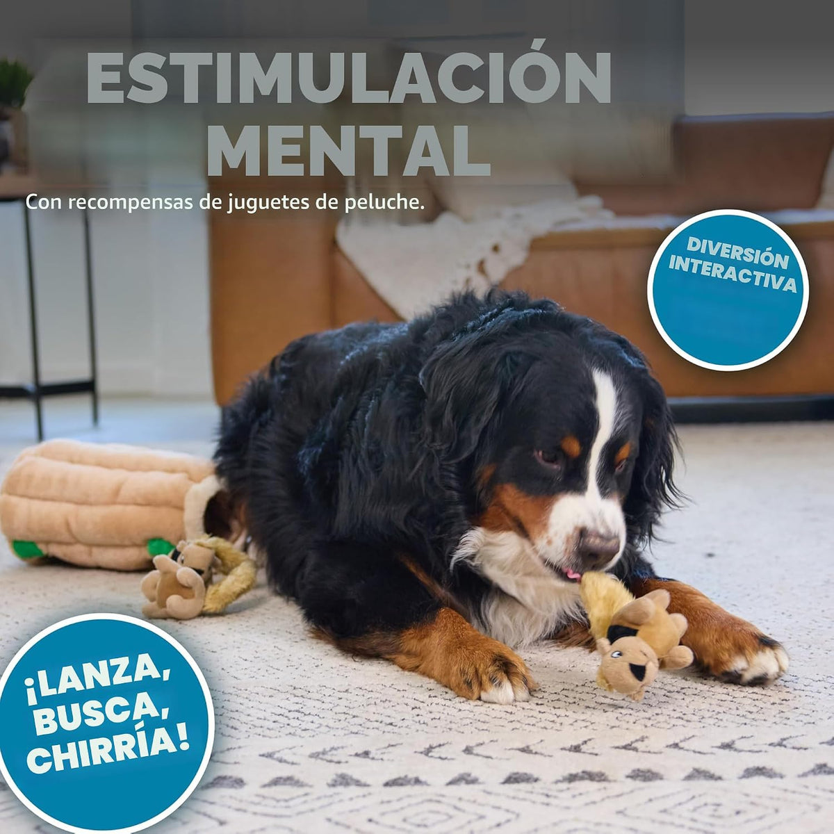 Outward Hound Hide A Squirrel - Rompecabezas de peluche para perro,...