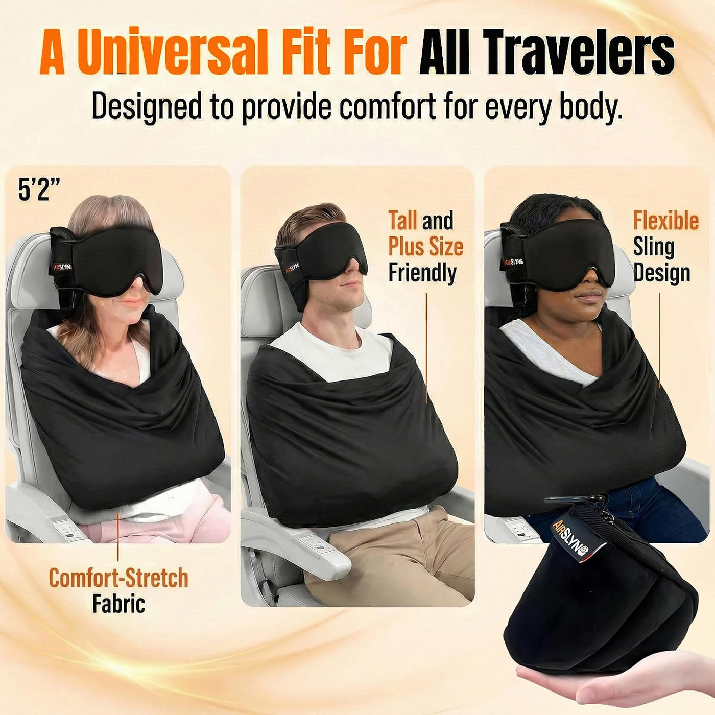 Sistema de apoyo para dormir de avión 3 en 1, accesorios integrados...