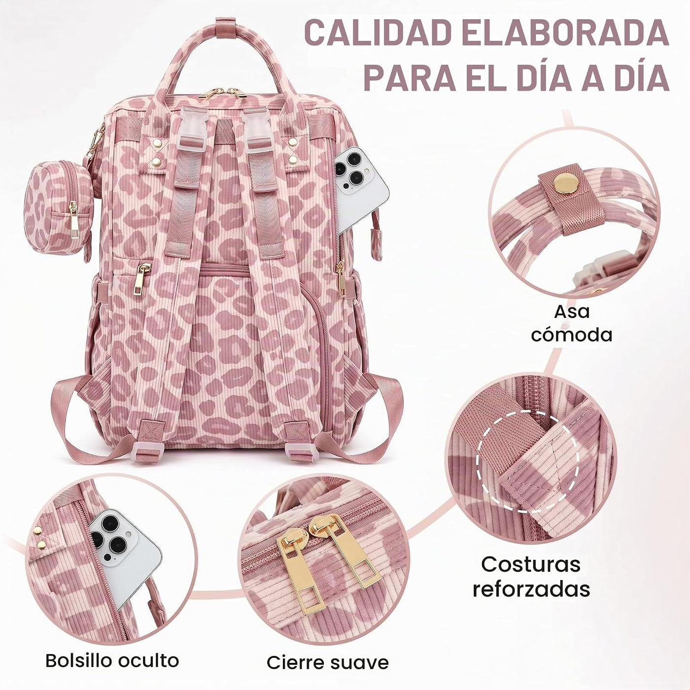 Lrenagao Mochila para pañales de bebé para mamá y papá, bolsa de pa...