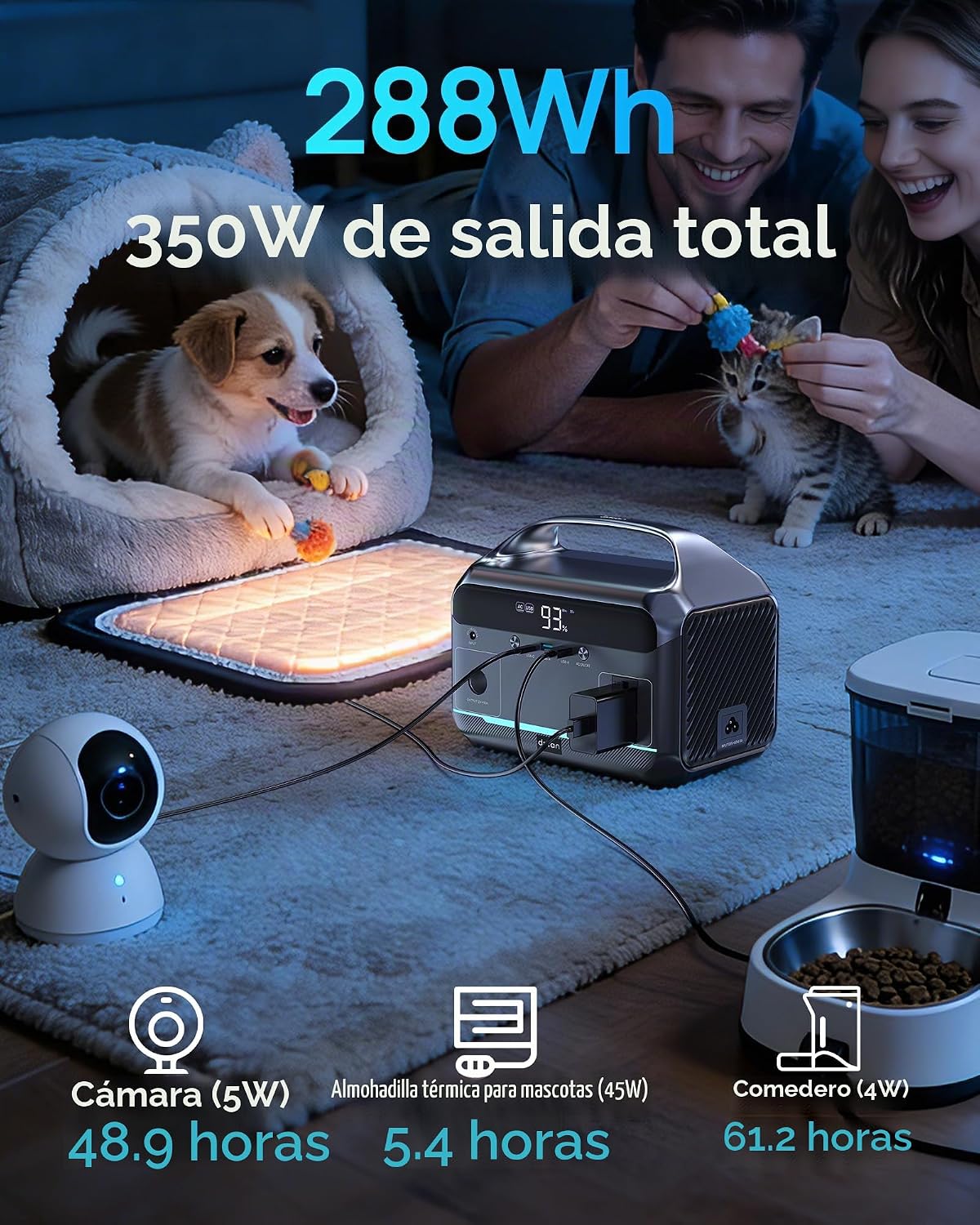 DARAN Estación de energía portátil de 350W 600W Surge, 288Wh con |...